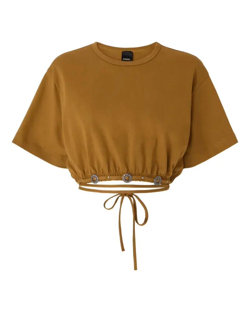 Pinko tie-waist cropped top - Nude Nude