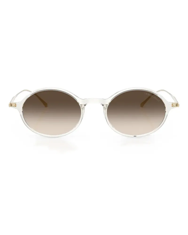 Giorgio Armani Sonnenbrille mit ovalem Gestell - Nude Nude