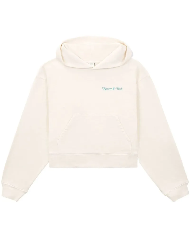SPORTY & RICH Hoodie mit "Tennis Club"-Print - Nude Nude
