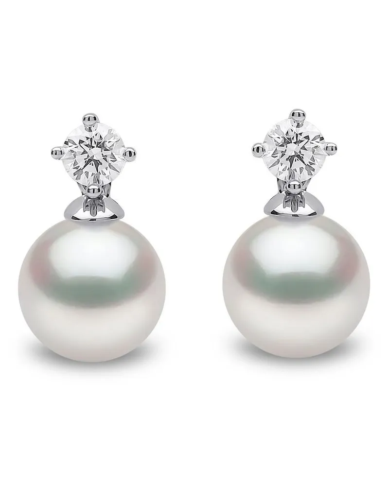 YOKO London 18kt Weißgoldohrstecker mit Akoya-Perle - Silber Silber