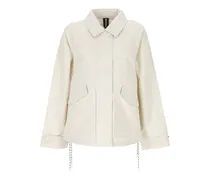 drawstring-hem raglan-sleeve jacket - Nude