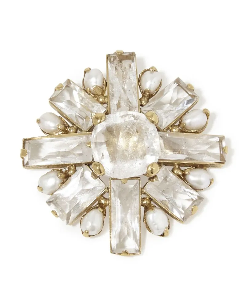Goossens Paris Stones Pearls Brosche - Gold Gold