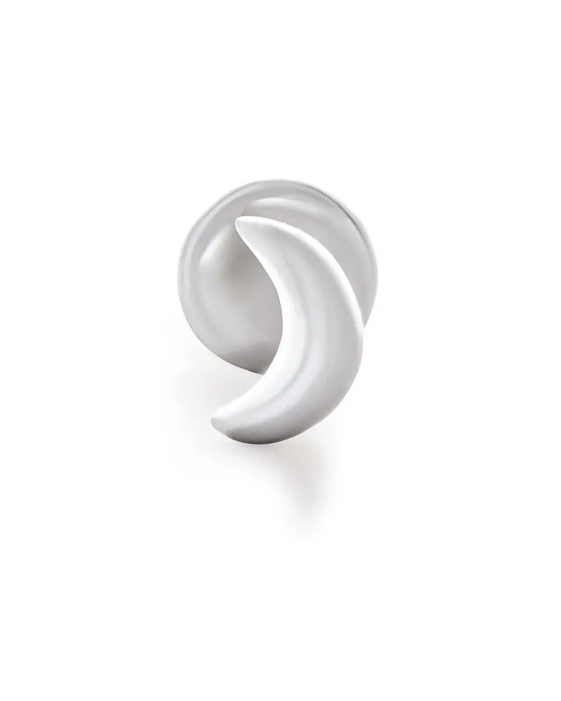 Monica Vinader Einzelner 14kt Crescent Moon Weißgoldohrring - Silber Silber