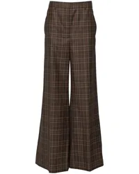 Stella McCartney Karierte Palazzohose Braun