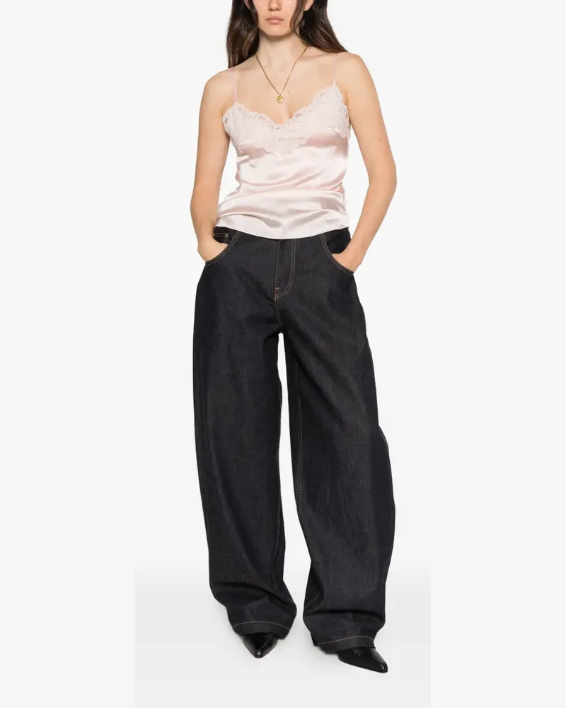 Ermanno Scervino Camisole-Top aus Seidengemisch mit Spitzenbesatz - Rosa Rosa