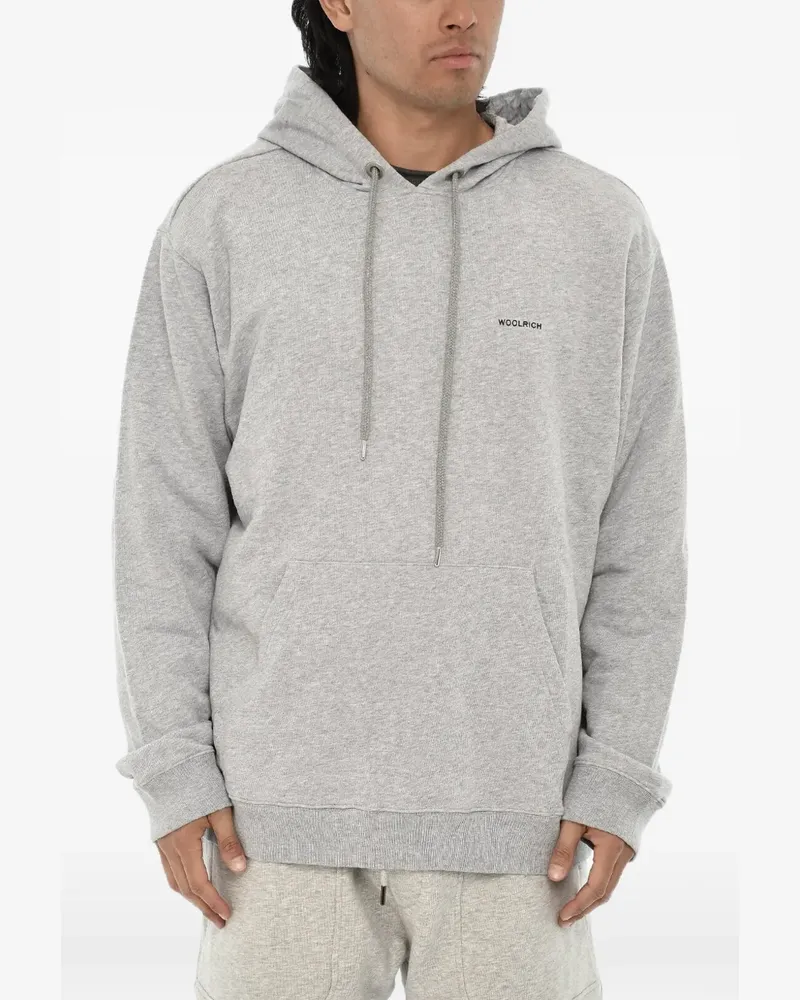 Woolrich logo-print graphic-back hoodie - Grau Grau