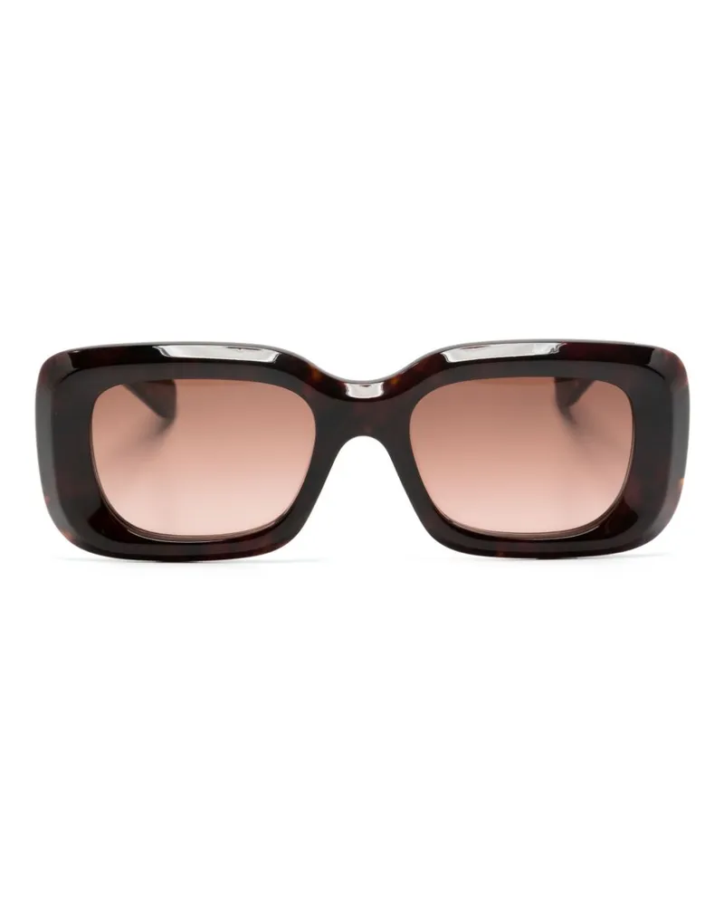 Chloé Eckige Sonnenbrille mit Logo-Print - Braun Braun