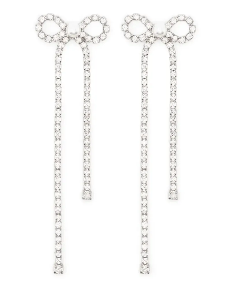 Self-Portrait crystal-embellished drop earrings - Silber Silber