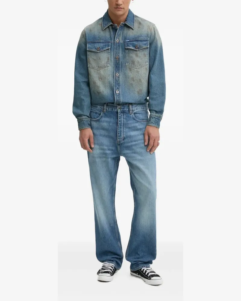 HUGO BOSS Jeans mit Logo-Patch - Blau Blau