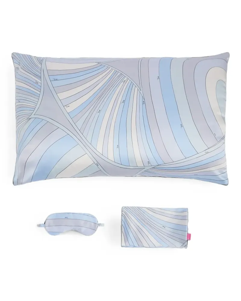 Emilio Pucci Iride-print satin night set - Blau Blau