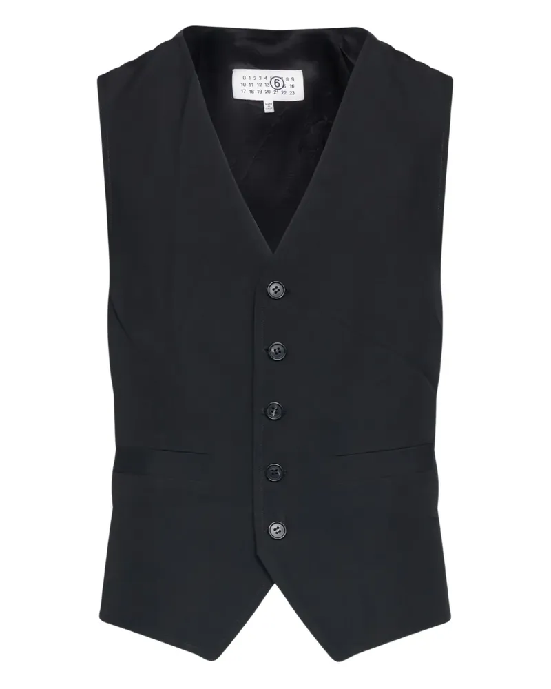 Maison Margiela Einreihige Weste - Schwarz Schwarz
