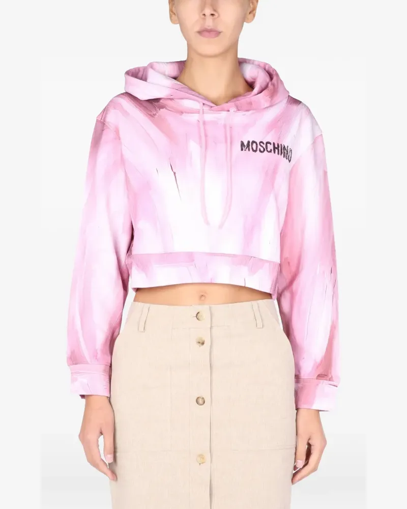 Moschino Art theme cropped sweatshirt - Rosa Rosa