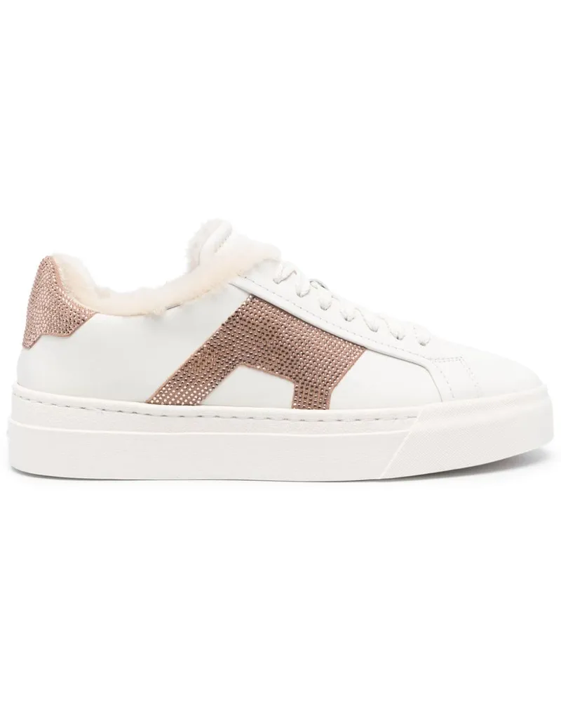 Santoni Sneakers mit Strass - Weiß Weiß