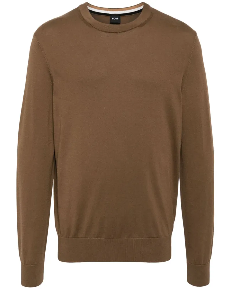 HUGO BOSS Pullover mit rundem Ausschnitt - Braun Braun