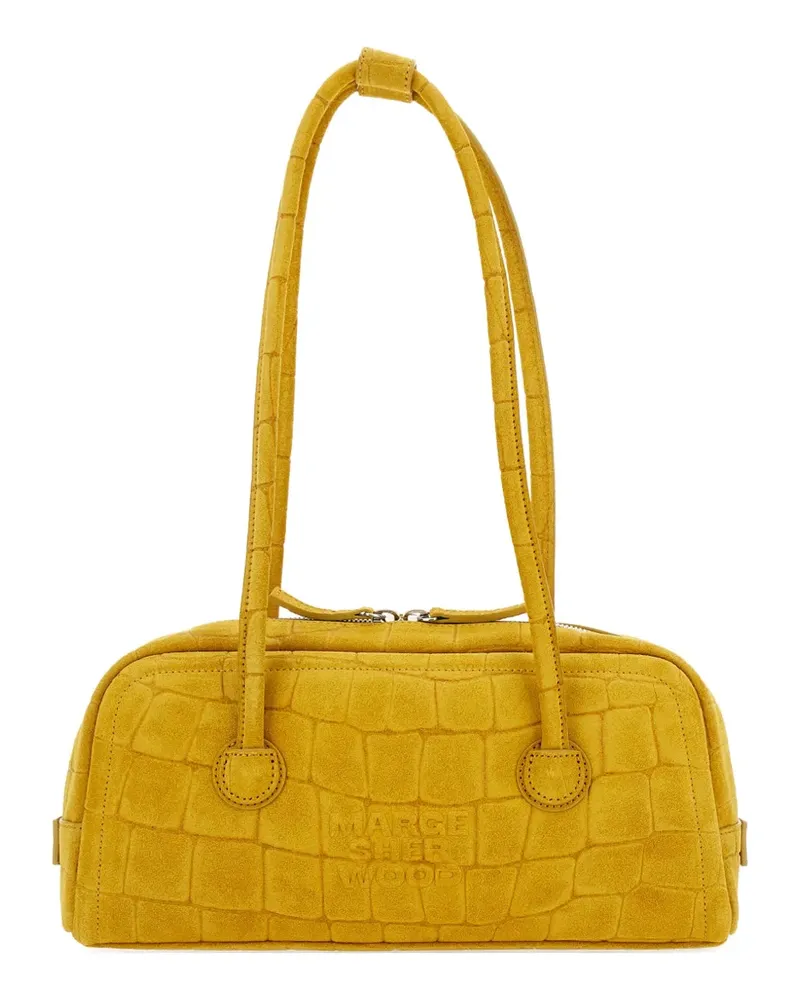 Marge Sherwood Boston crocodile-embossed shoulder bag - Gelb Gelb