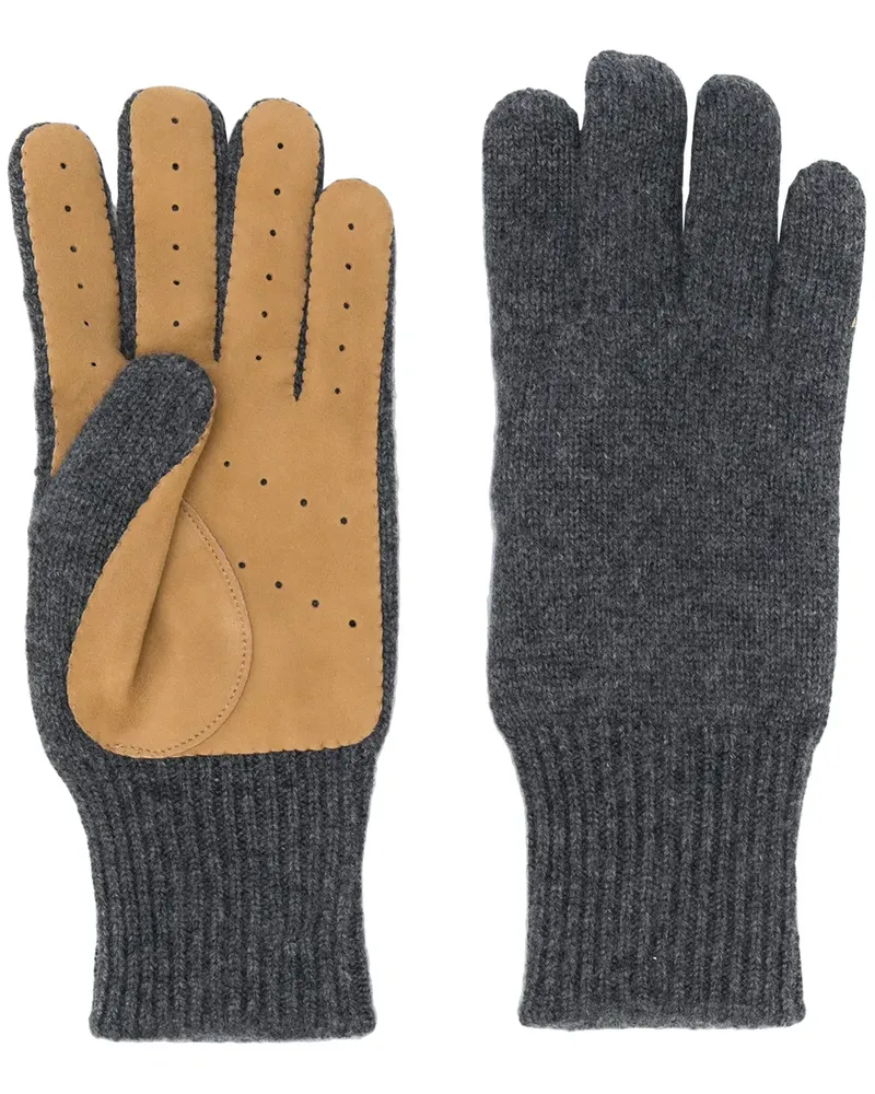 Brunello Cucinelli Handschuhe mit Kontrasteinsatz - Grau Grau