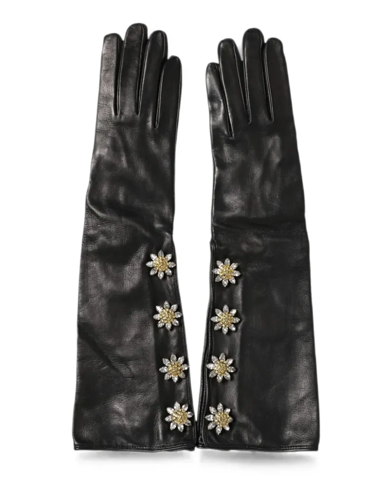Dolce & Gabbana Handschuhe mit Kristallen - Schwarz Schwarz