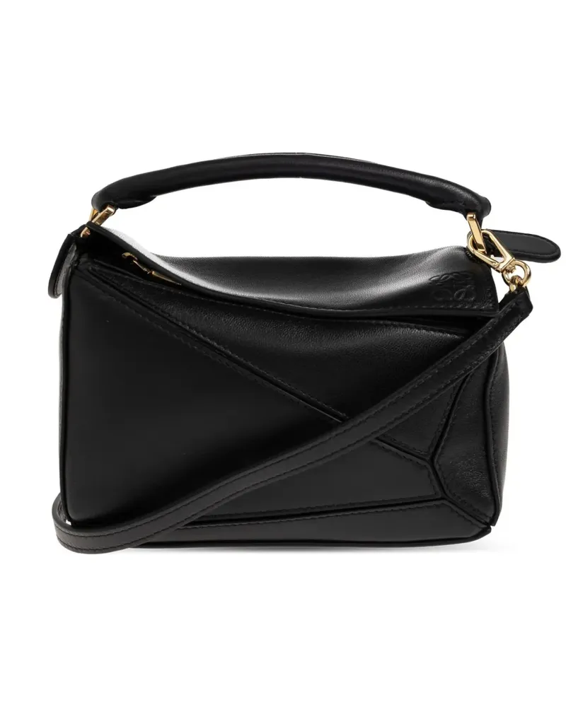 Loewe mini Puzzle leather tote bag - Schwarz Schwarz