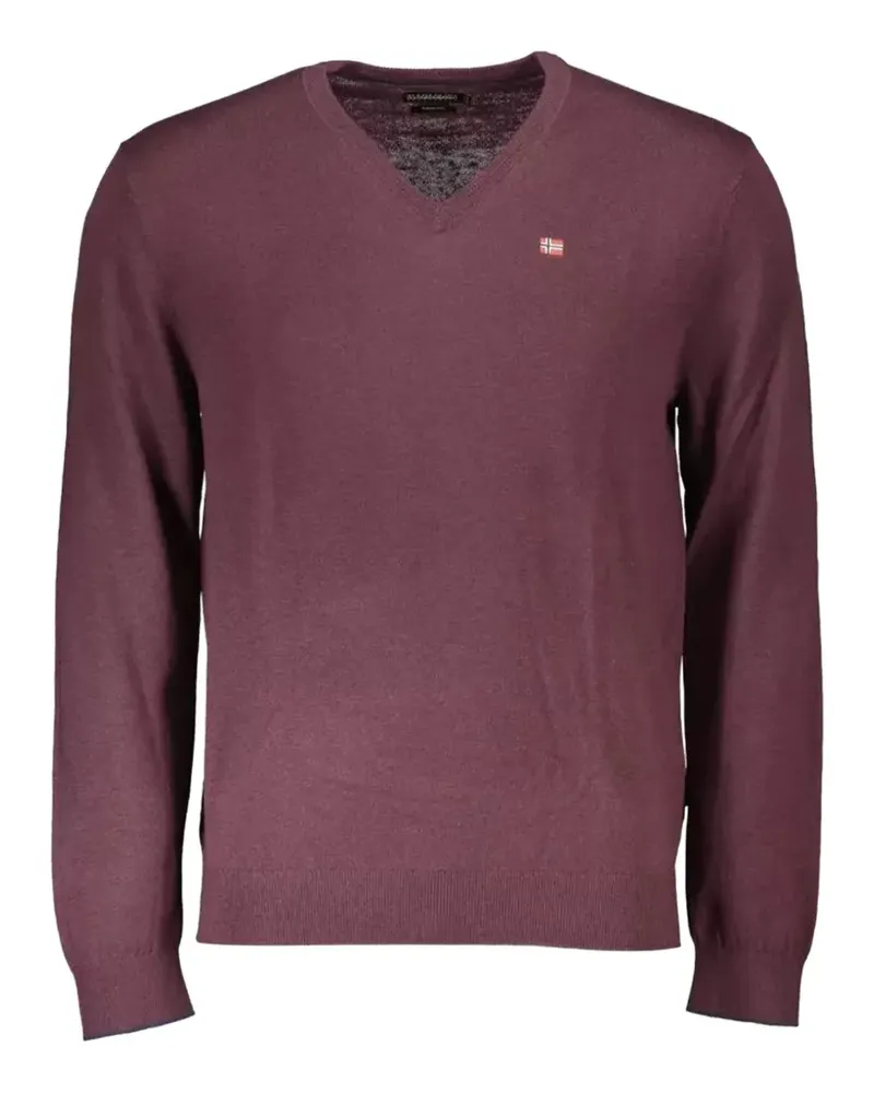 Napapijri logo-patch V-neck sweater - Violett Violett