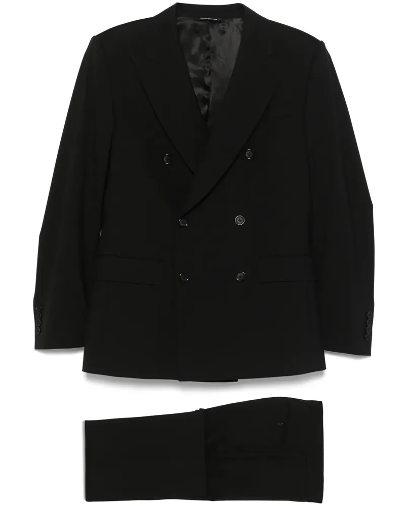 Dolce & Gabbana Doppelreihiger Anzug - Schwarz Schwarz