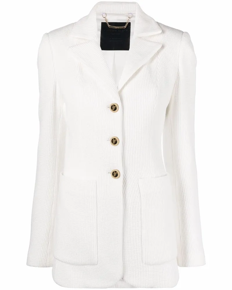 Philipp Plein Einreihiger Blazer - Weiß Weiß