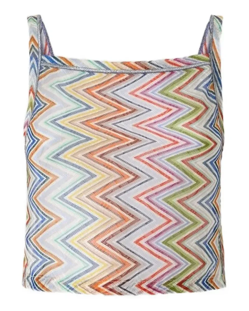 Missoni Gestricktes Top mit Zickzackmuster - Weiß Weiß