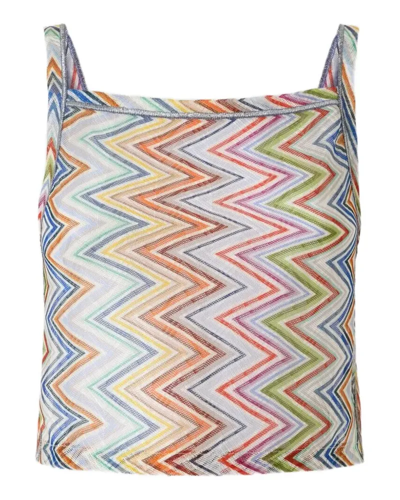Missoni zigzag-knit tie-back top - Weiß Weiß