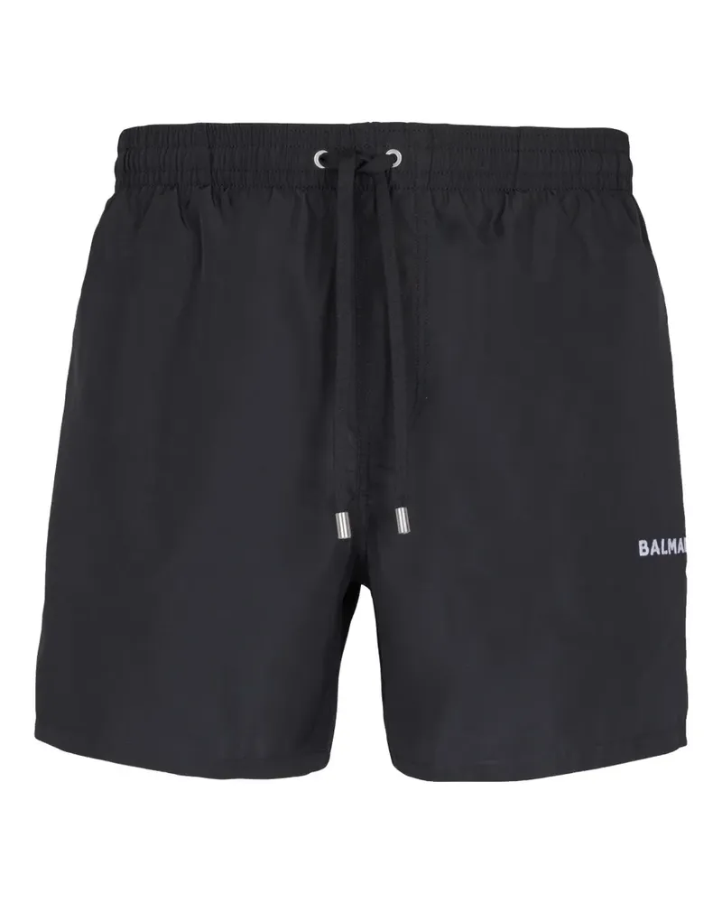 Balmain Badeshorts mit Logo-Stickerei - Schwarz Schwarz