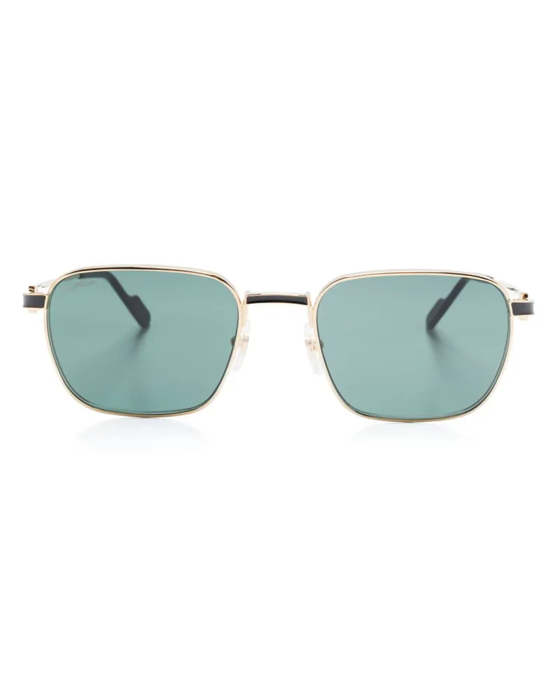 Cartier Sonnenbrille mit eckigem Gestell - Gold Gold