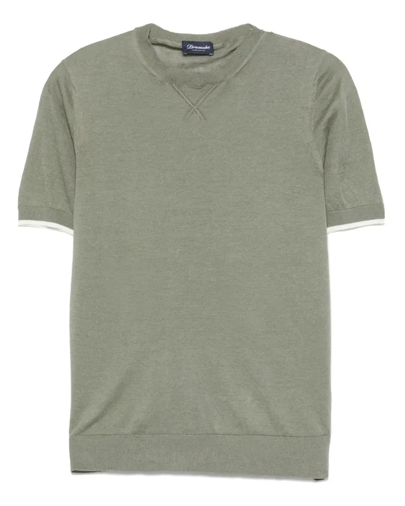 Drumohr  Fein gestricktes T-Shirt - Grün Grün