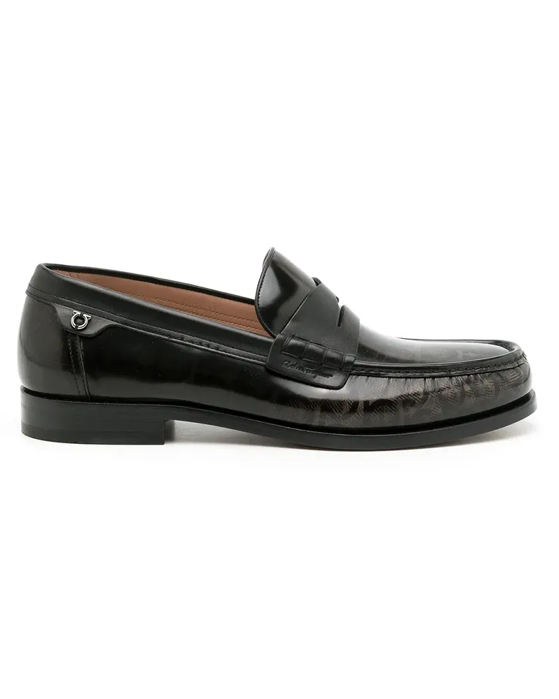 Ferragamo Port Loafer mit Gancini-Print - Braun Braun