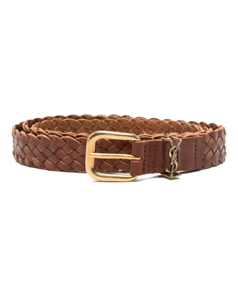 Saint Laurent braided buckle belt - Braun Braun
