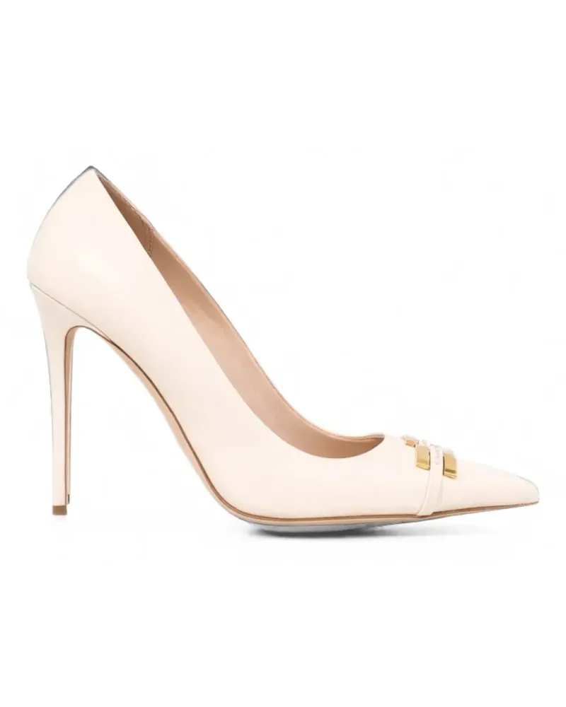 Elisabetta Franchi Pumps mit Logo-Schild - Nude Nude