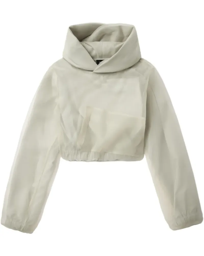 WE 11 DONE Cropped-Hoodie - Nude Nude