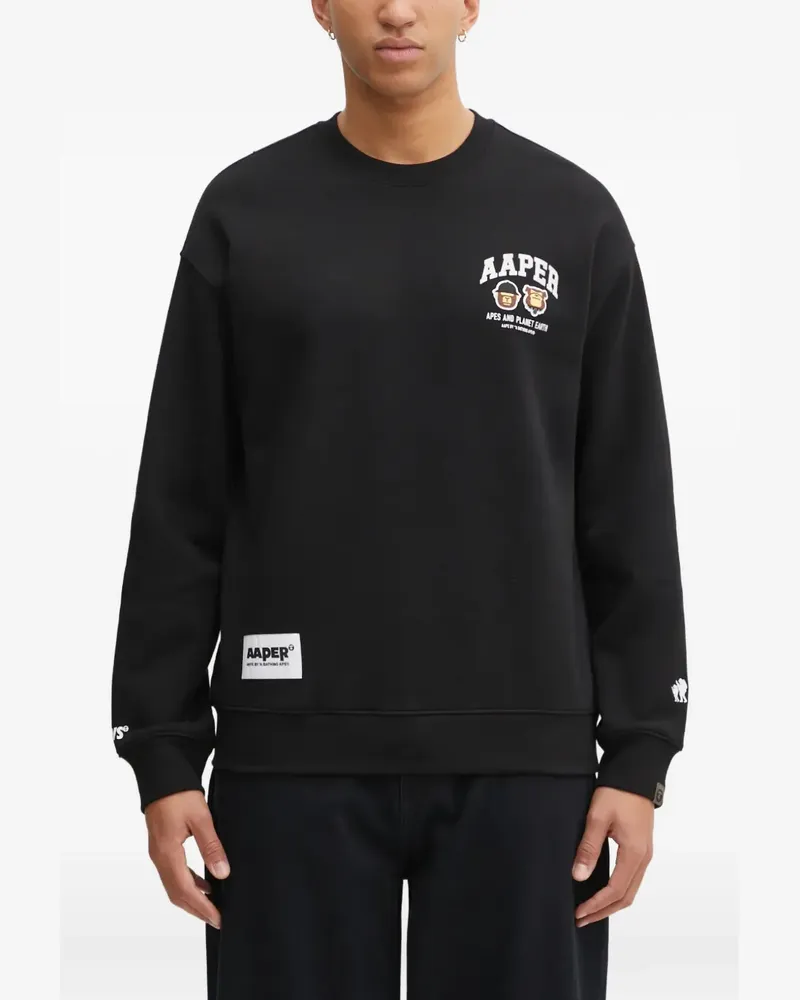 BAPE Sweatshirt mit grafischem Print - Schwarz Schwarz