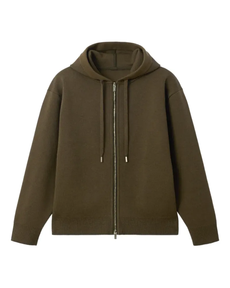 Jacquemus hooded pique zip cardigan - Grün Grün