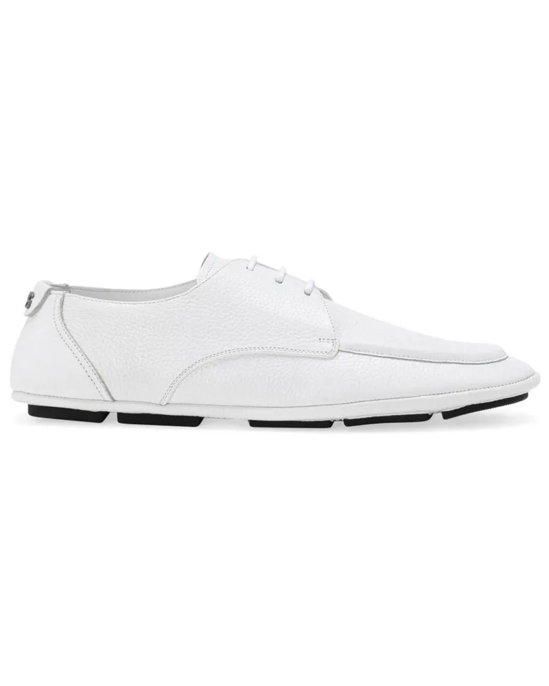 Dolce & Gabbana Derby-Schuhe mit Logo-Schild - Weiß Weiß