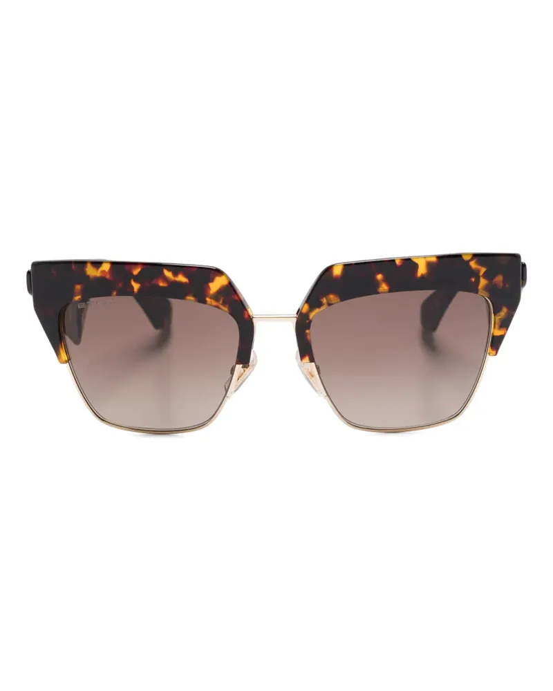 Etro Geometrische club Sonnenbrille in Schildpattoptik - Braun Braun
