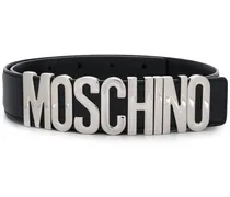 Gürtel mit Logo-Schild - Schwarz