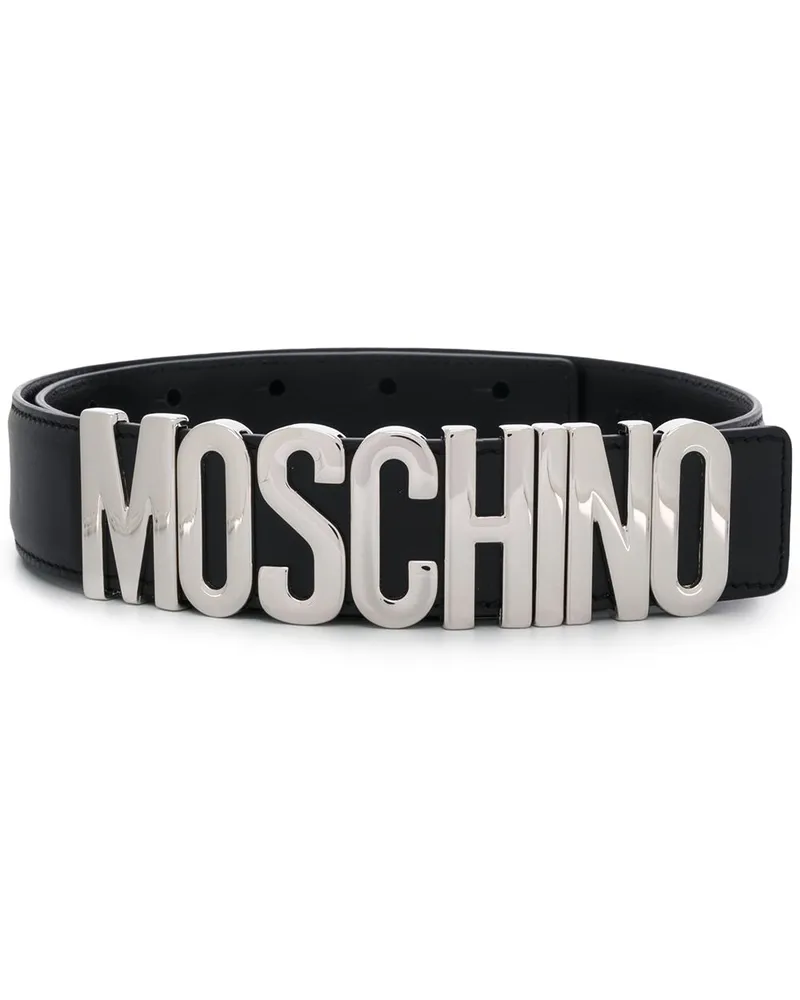 Moschino Gürtel mit Logo-Schild - Schwarz Schwarz