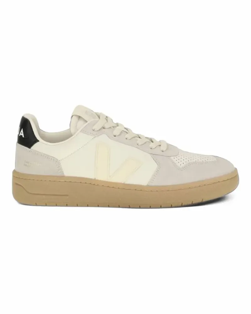 VEJA V-82 grained leather pure calcaire black - Nude Nude