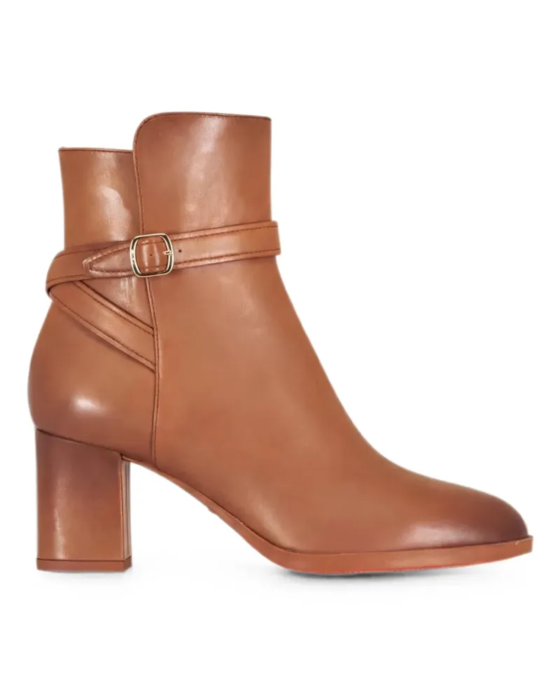 Santoni Stiefel mit Schnallenriemen - Braun Braun