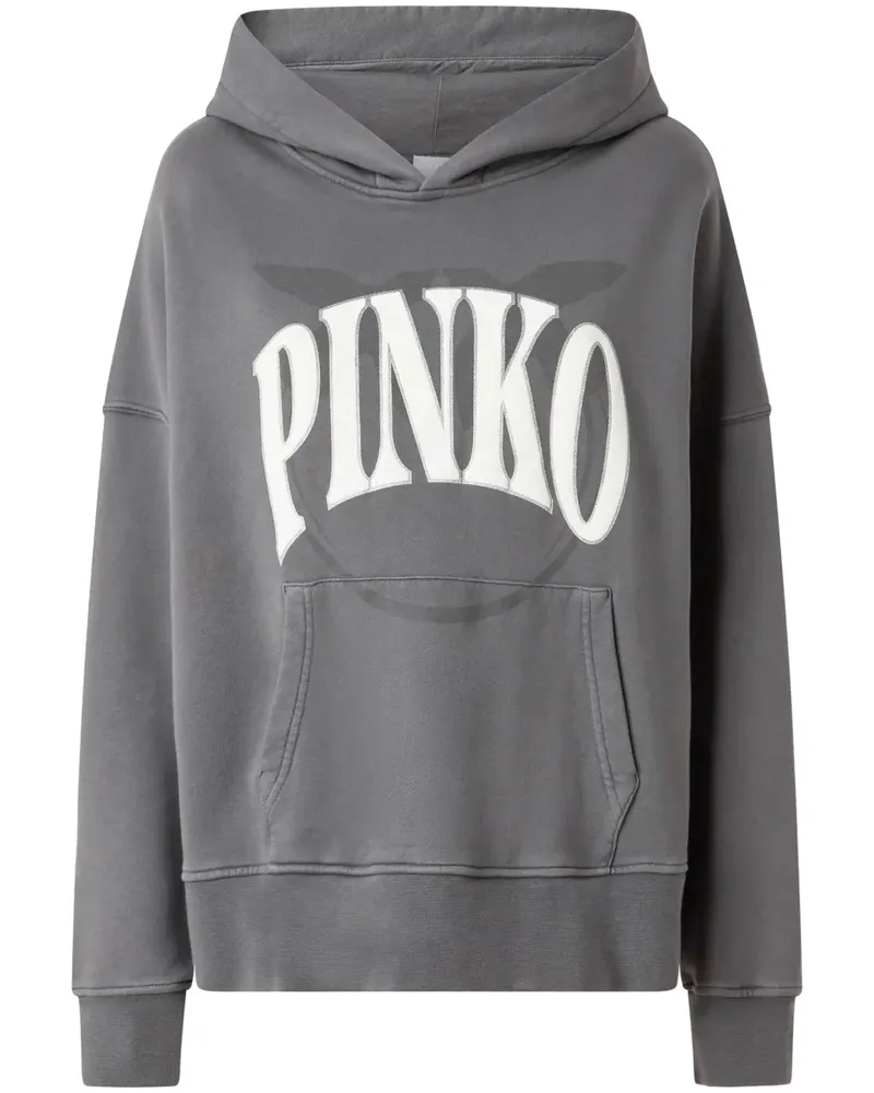 Pinko Hoodie mit Logo-Print - Grau Grau