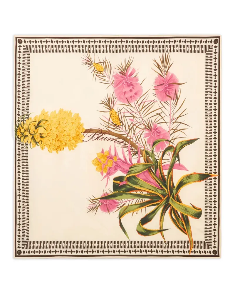 Blumarine Schal mit Agaven-Print - Nude Nude