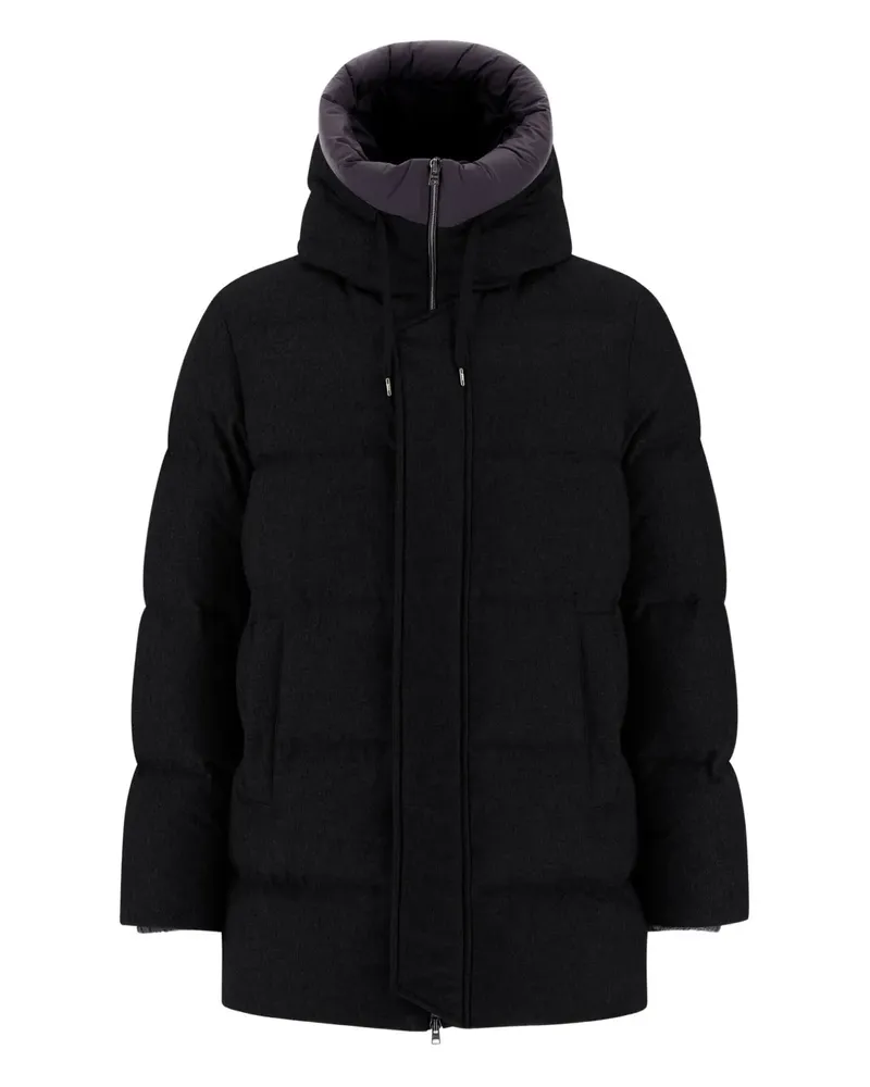 Herno Gesteppte Kapuzenjacke - Schwarz Schwarz