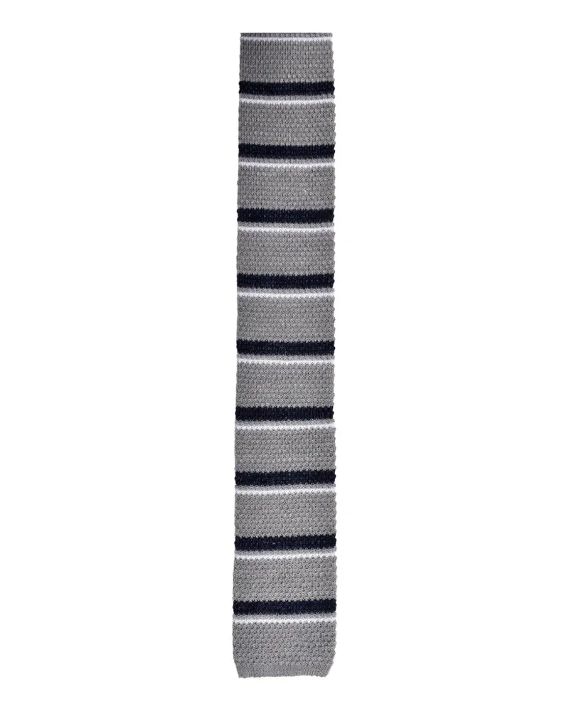 Brunello Cucinelli striped knitted tie - Grau Grau