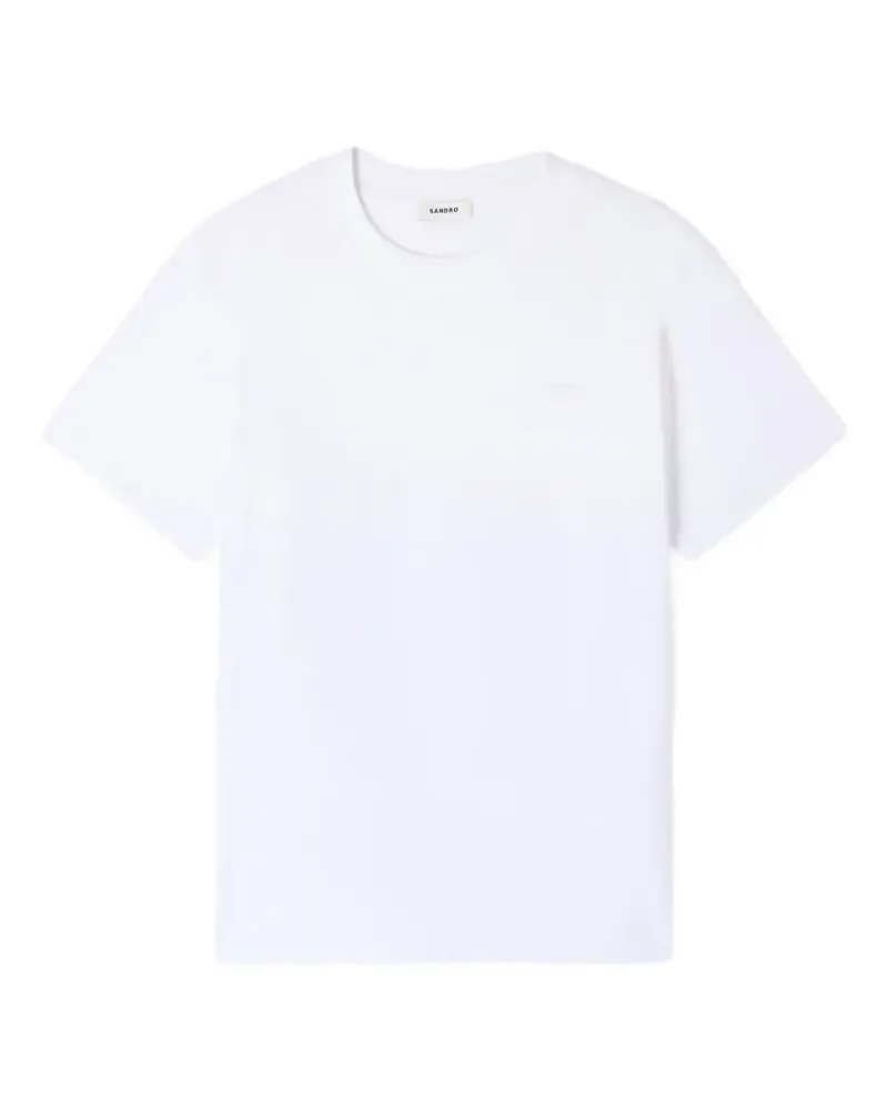 Sandro T-Shirt mit Logo-Patch - Weiß Weiß