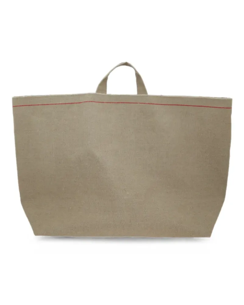 Daniela Gregis contrast-stripe tote bag - Nude Nude