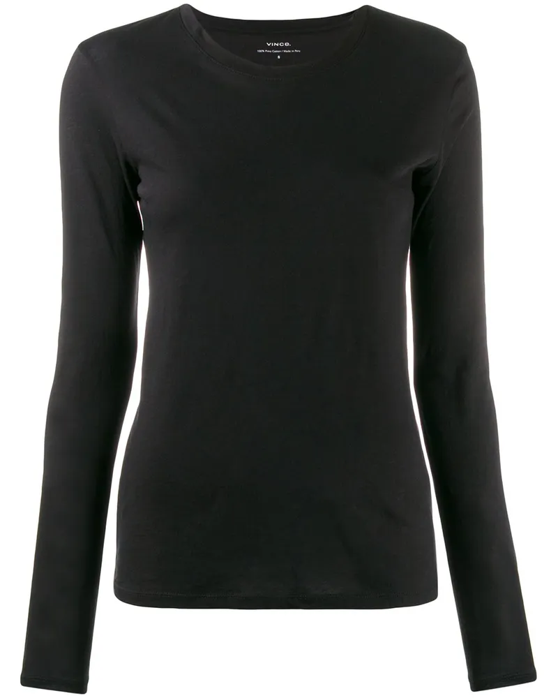 Vince Klassisches Langarmshirt - Schwarz Schwarz