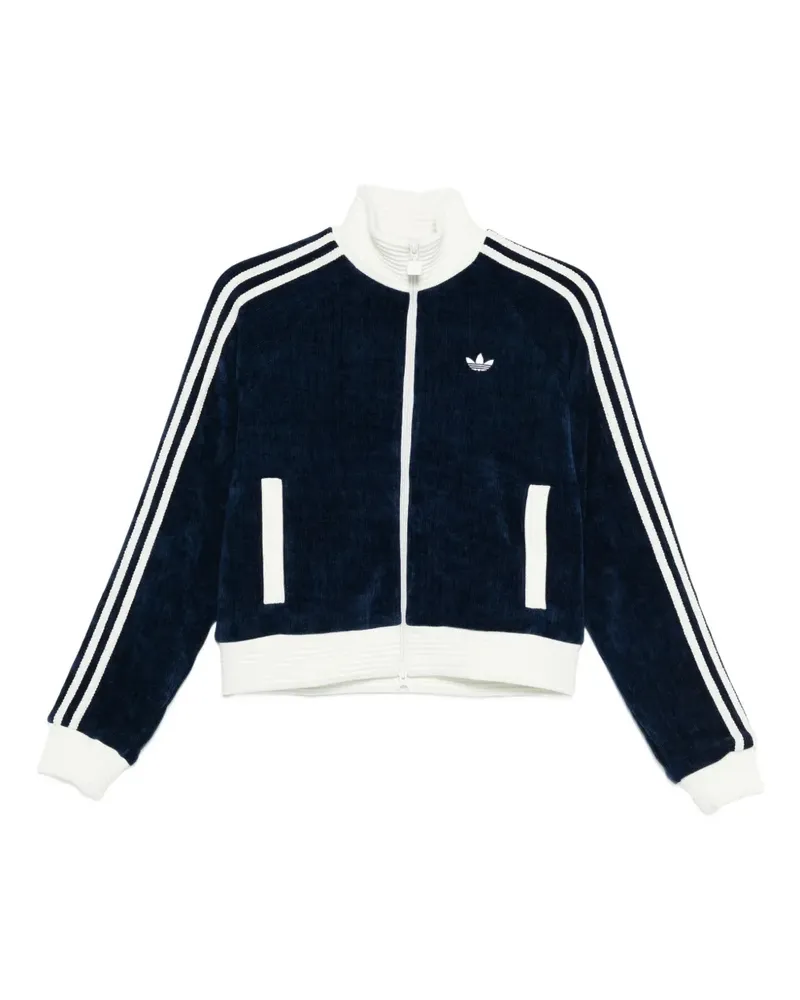 adidas velour zipped sweatshirt - Blau Blau